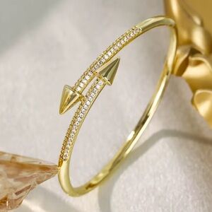 Gold Arrow Bangle Crystal Bracelet